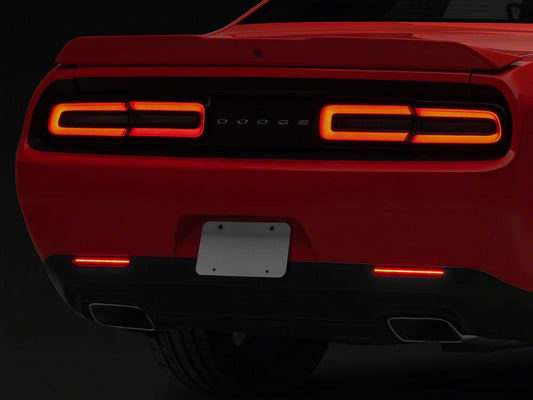 Raxiom Axial Series LED Rear Bumper Reflector Lamps; Smoked (15-23 Challenger)