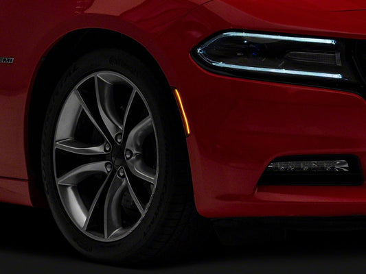Raxiom Axial Series LED Side Marker Lights; Front and Rear; Smoked (15-23 Charger, Excluding Widebody)