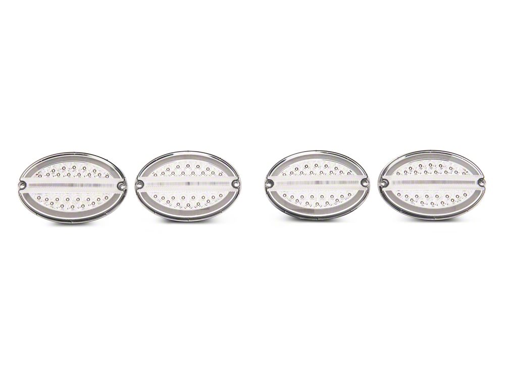 Raxiom Axial Series LED Tail Lights; Chrome Housing; Clear Lens (97-04 Corvette C5)