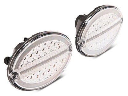 Raxiom Axial Series LED Tail Lights; Chrome Housing; Clear Lens (97-04 Corvette C5)