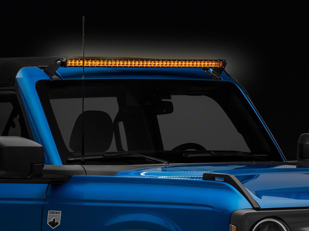Raxiom Axial Series 40-Inch 240w White/Amber Combo LED Light Bar with Windshield Mounting Brackets (21-25 Bronco)