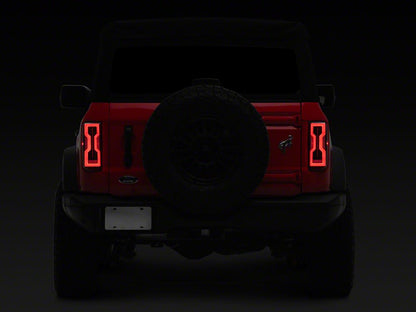 Raxiom Axial Series LED Tail Lights; Black Housing; Clear Lens (21-25 Bronco w/ Factory Halogen Tail Lights)