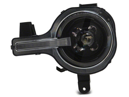 Raxiom LED Halo Headlights with White Backlight; Black Housing; Clear Lens (21-25 Bronco)