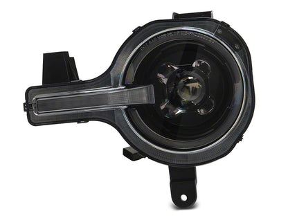 Raxiom LED Halo Headlights with Amber Backlight; Black Housing; Clear Lens (21-25 Bronco)