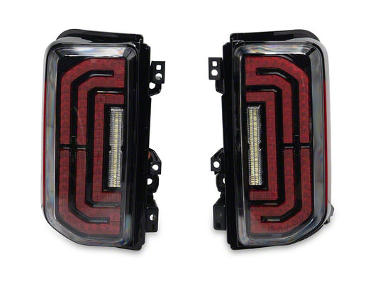 Raxiom LED Tail Lights; Black Housing; Clear Lens (21-25 Bronco w/ Factory Halogen Tail Lights)