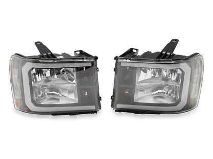 Raxiom LED Bar Headlight; Chrome Housing; Clear Lens (07-14 Sierra 2500 HD)
