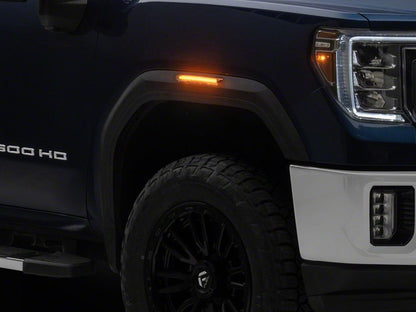 Raxiom V2 LED Side Markers; Clear Lens; Amber LED (20-26 Sierra 2500 HD)