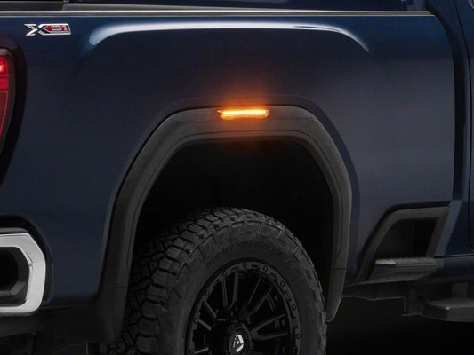 Raxiom V2 LED Side Markers; Clear Lens; Amber LED (20-26 Sierra 2500 HD)