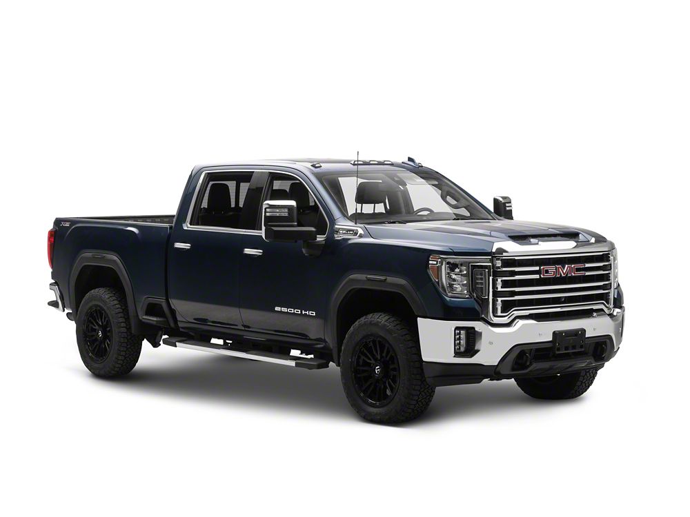 Raxiom V2 LED Side Markers; Smoked Lens; White LED (20-26 Sierra 2500 HD)