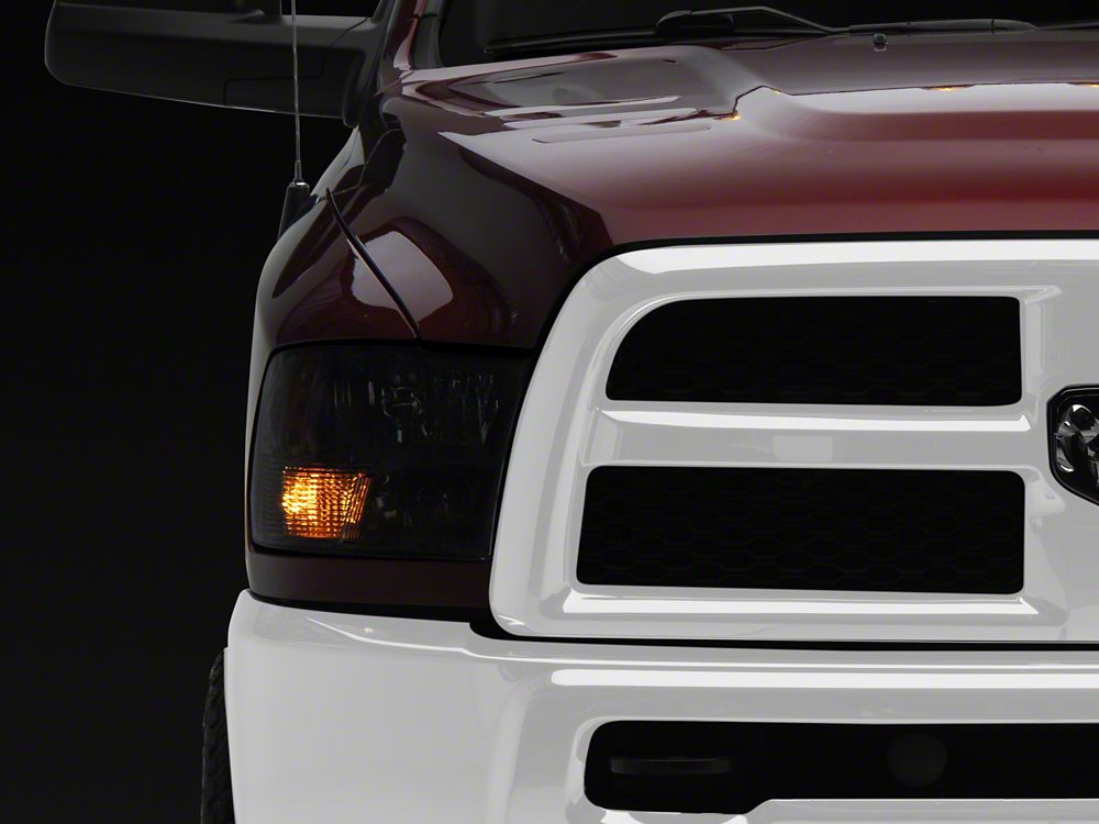 Raxiom Axial Series Euro Style Headlights with Dual Bulb; Black Housing; Clear Lens (10-18 RAM 2500 w/ Factory Halogen Non-Projector Headlights)