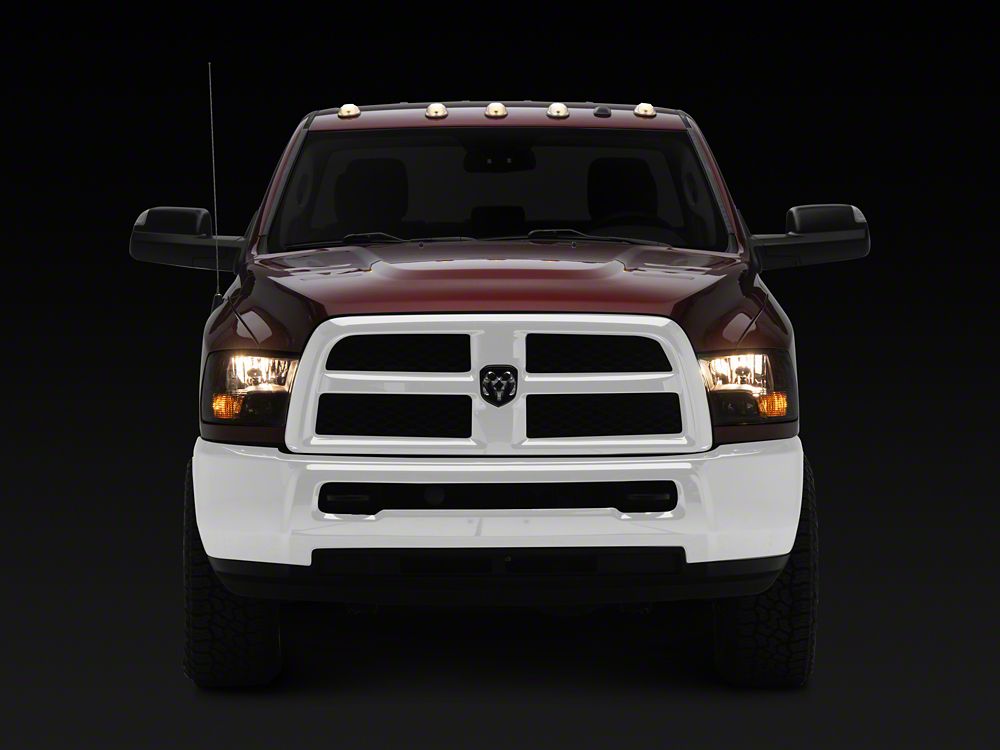 Raxiom Axial Series Euro Style Headlights with Dual Bulb; Black Housing; Clear Lens (10-18 RAM 2500 w/ Factory Halogen Non-Projector Headlights)