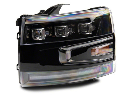 Raxiom LED Projector Headlights; Black Housing; Clear Lens (07-14 Silverado 2500 HD)