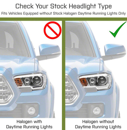 Raxiom LED Headlights; Black Housing; Clear Lens (16-23 Tacoma w/ Factory Halogen DRL)