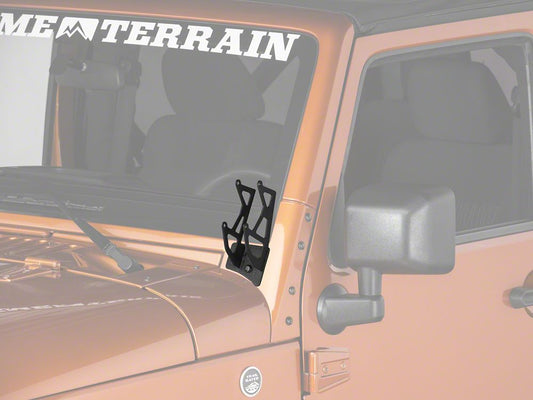 Raxiom Windshield Mounted Dual Light Brackets (07-18 Jeep Wrangler JK)