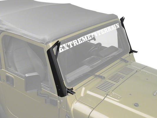Raxiom 50-Inch LED Light Bar Windshield Mount with Auxilliary Bracket (97-06 Jeep Wrangler TJ)