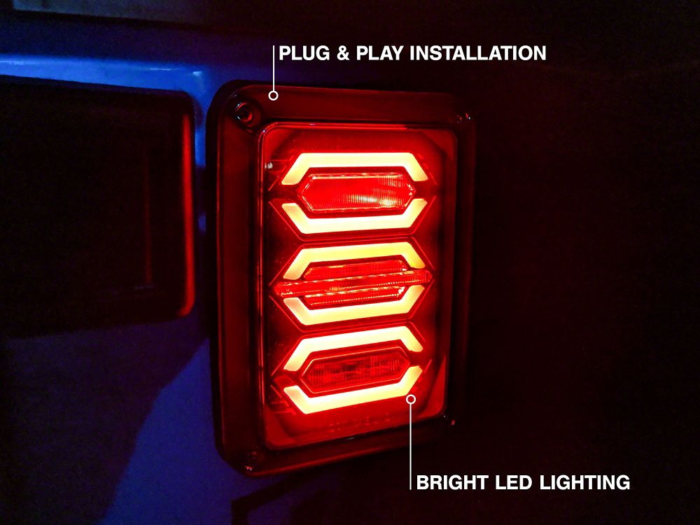 Raxiom LED Tail Lights; Black Housing; Smoked Lens (07-18 Jeep Wrangler JK)