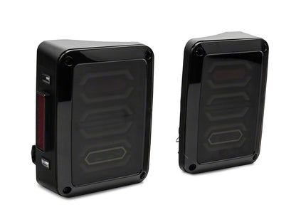 Raxiom LED Tail Lights; Black Housing; Smoked Lens (07-18 Jeep Wrangler JK)