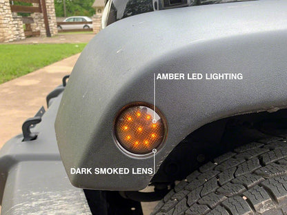 Raxiom LED Side Marker Lights; Smoked (07-18 Jeep Wrangler JK)