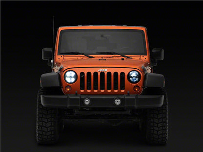 Raxiom Axial Series LED Headlights; Black Housing; Clear Lens (97-18 Jeep Wrangler TJ & JK)