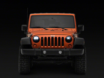 Raxiom Axial Series LED Headlights; Black Housing; Clear Lens (97-18 Jeep Wrangler TJ & JK)