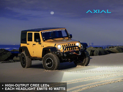 Raxiom Axial Series LED Headlights; Black Housing; Clear Lens (97-18 Jeep Wrangler TJ & JK)