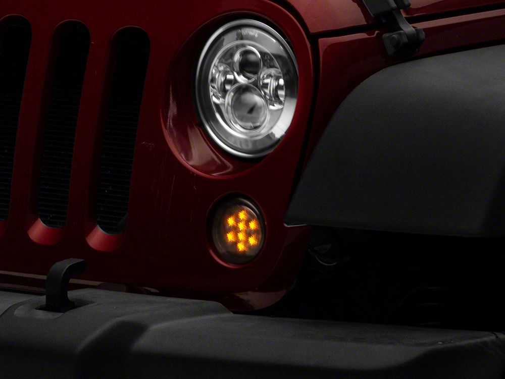 Raxiom Axial Series LED Amber Turn Signals; Smoked (07-18 Jeep Wrangler JK)