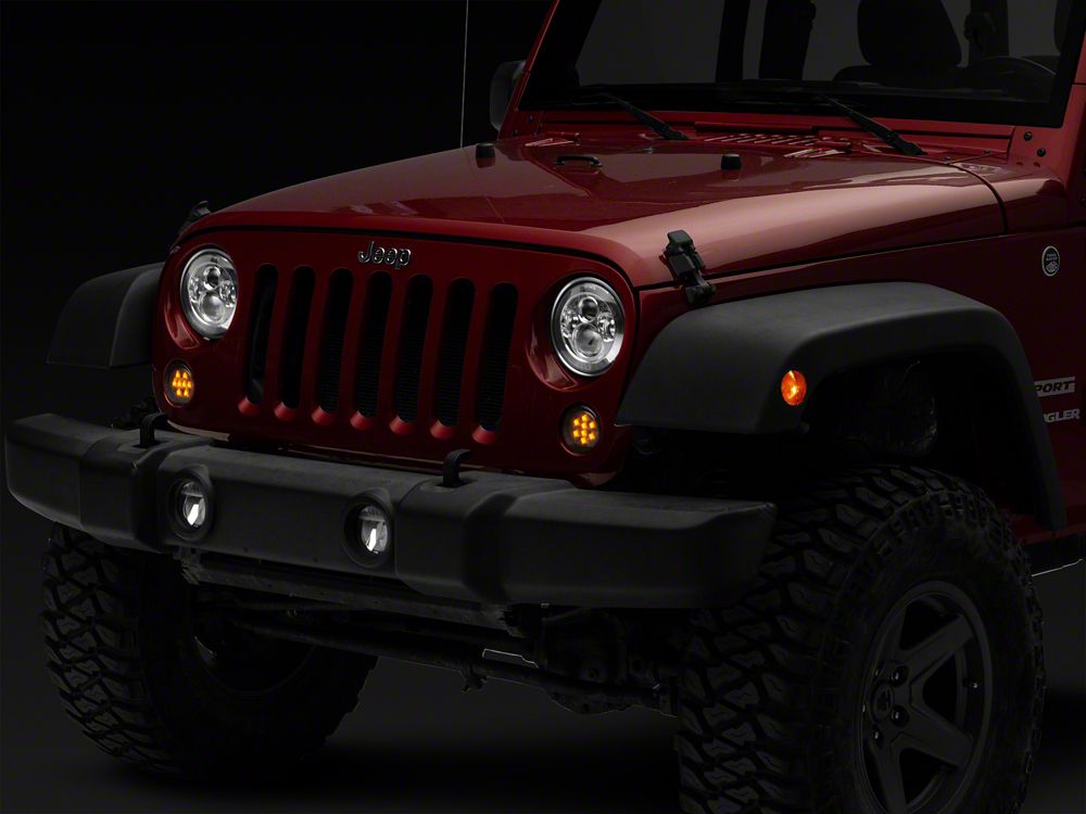 Raxiom Axial Series LED Amber Turn Signals; Smoked (07-18 Jeep Wrangler JK)