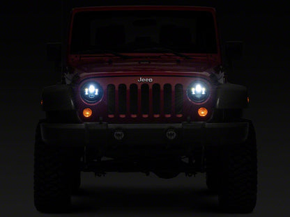 Raxiom Axial Series LED Daymaker Headlights; Black Housing; Clear Lens (97-18 Jeep Wrangler TJ & JK)