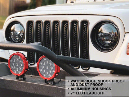 Raxiom Axial Series LED Daymaker Headlights; Black Housing; Clear Lens (97-18 Jeep Wrangler TJ & JK)