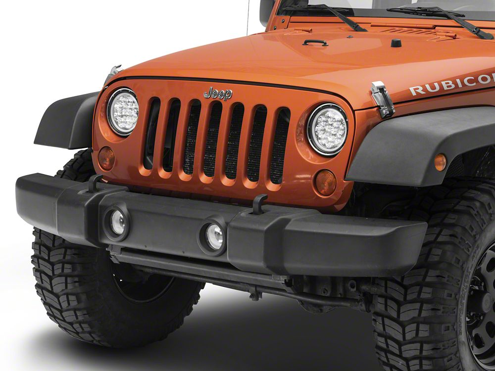 Raxiom Axial Series Spider LED Headlights with Amber DRL and Angel Eye Halo; Chrome Housing; Clear Lens (97-18 Jeep Wrangler TJ & JK)