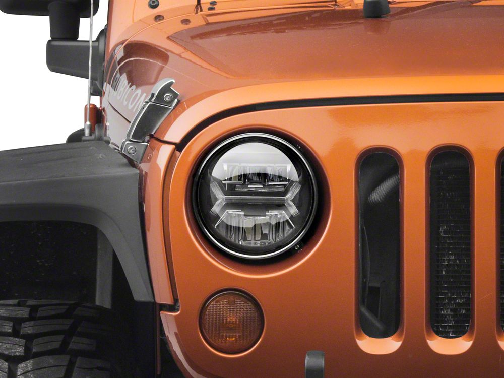 Raxiom LED Halo Headlights; Black Housing; Clear Lens (07-18 Jeep Wrangler JK)