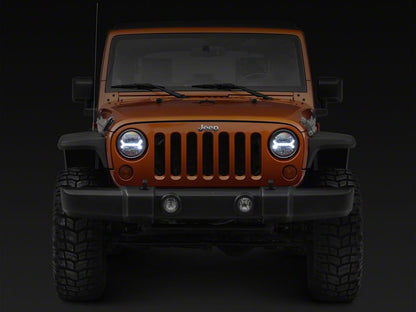 Raxiom LED Halo Headlights; Black Housing; Clear Lens (07-18 Jeep Wrangler JK)