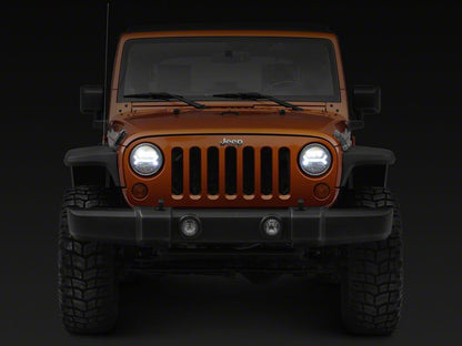 Raxiom LED Halo Headlights; Black Housing; Clear Lens (07-18 Jeep Wrangler JK)