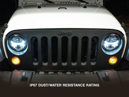 Raxiom LED Halo Headlights; Black Housing; Clear Lens (07-18 Jeep Wrangler JK)