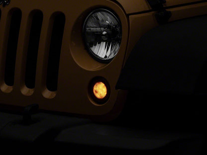 Raxiom Axial Series LED Turn Signals with Halo; Smoked (07-18 Jeep Wrangler JK)