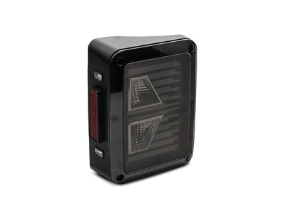 Raxiom Axial Series Vision LED Tail Lights; Black Housing; Smoked Lens (07-18 Jeep Wrangler JK)
