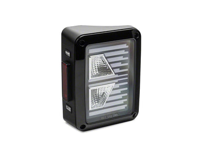 Raxiom Axial Series Vision LED Tail Lights; Black Housing; Clear Lens (07-18 Jeep Wrangler JK)