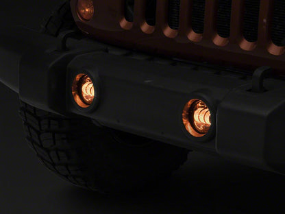 Raxiom Axial Series Tri-Bar LED Fog Lights; Amber (07-25 Jeep Wrangler JK & JL)
