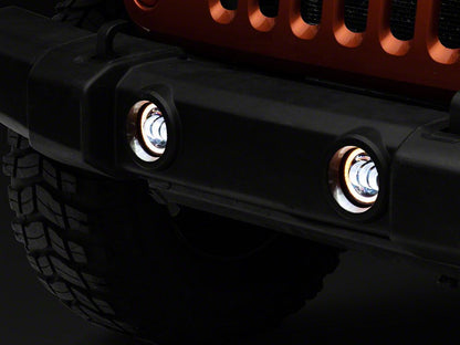 Raxiom Axial Series Halo LED Fog Lights; Amber (07-25 Jeep Wrangler JK & JL)