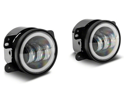Raxiom Axial Series Halo LED Fog Lights; White (07-25 Jeep Wrangler JK & JL)