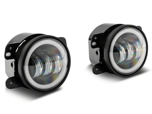 Raxiom Axial Series Halo LED Fog Lights; White (07-25 Jeep Wrangler JK & JL)