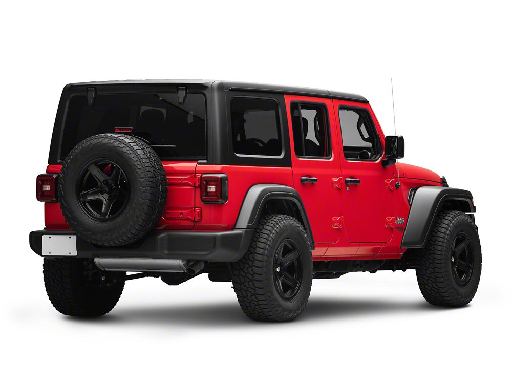 Raxiom LED Tail Lights; Black Housing; Red Lens (18-25 Jeep Wrangler JL w/ Factory Halogen Tail Lights & w/o Blind Spot Detection)