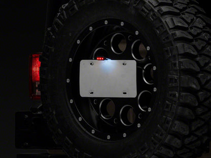 Raxiom Axial Series License Plate Bracket with LED Brake Light (07-18 Jeep Wrangler JK)