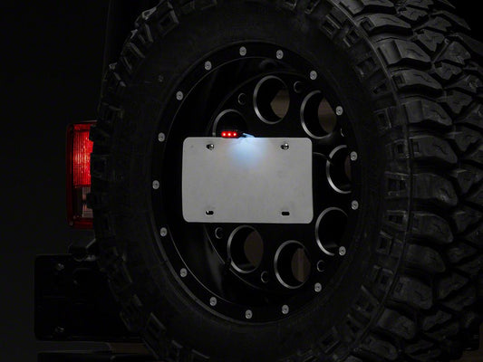 Raxiom Axial Series License Plate Bracket with LED Brake Light (07-18 Jeep Wrangler JK)