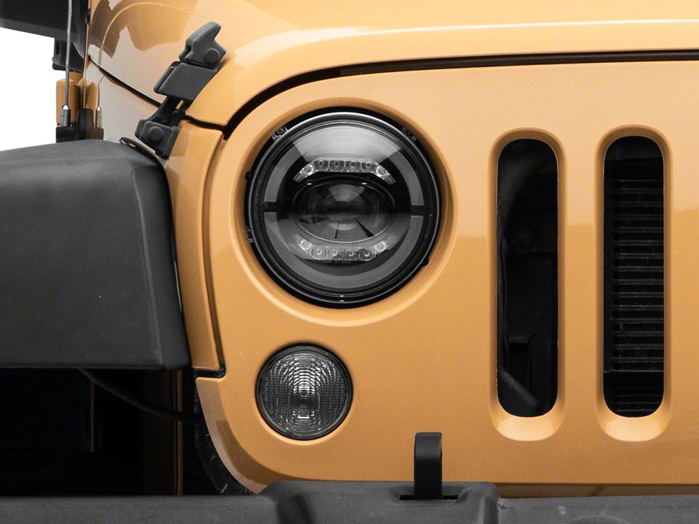 Raxiom Axial Series LED Headlights; Black Housing; Clear Lens (07-18 Jeep Wrangler JK)