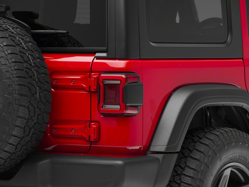 Raxiom Horizon LED Tail Lights; Black Housing; Red Lens (18-25 Jeep Wrangler JL)