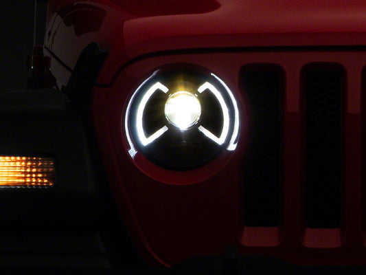 Raxiom LED Projector Headlights; Black Housing; Clear Lens (18-25 Jeep Wrangler JL)