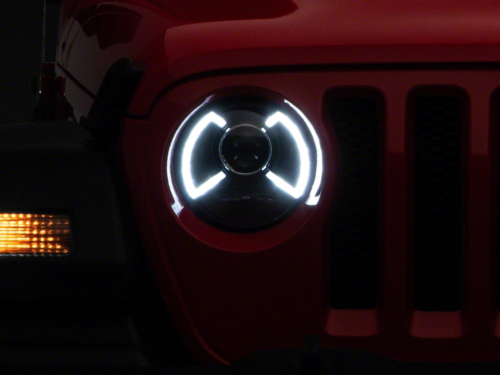 Raxiom LED Projector Headlights; Black Housing; Clear Lens (18-25 Jeep Wrangler JL)