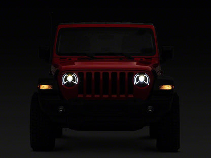 Raxiom LED Projector Headlights; Black Housing; Clear Lens (18-25 Jeep Wrangler JL)