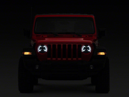 Raxiom LED Projector Headlights; Black Housing; Clear Lens (18-25 Jeep Wrangler JL)